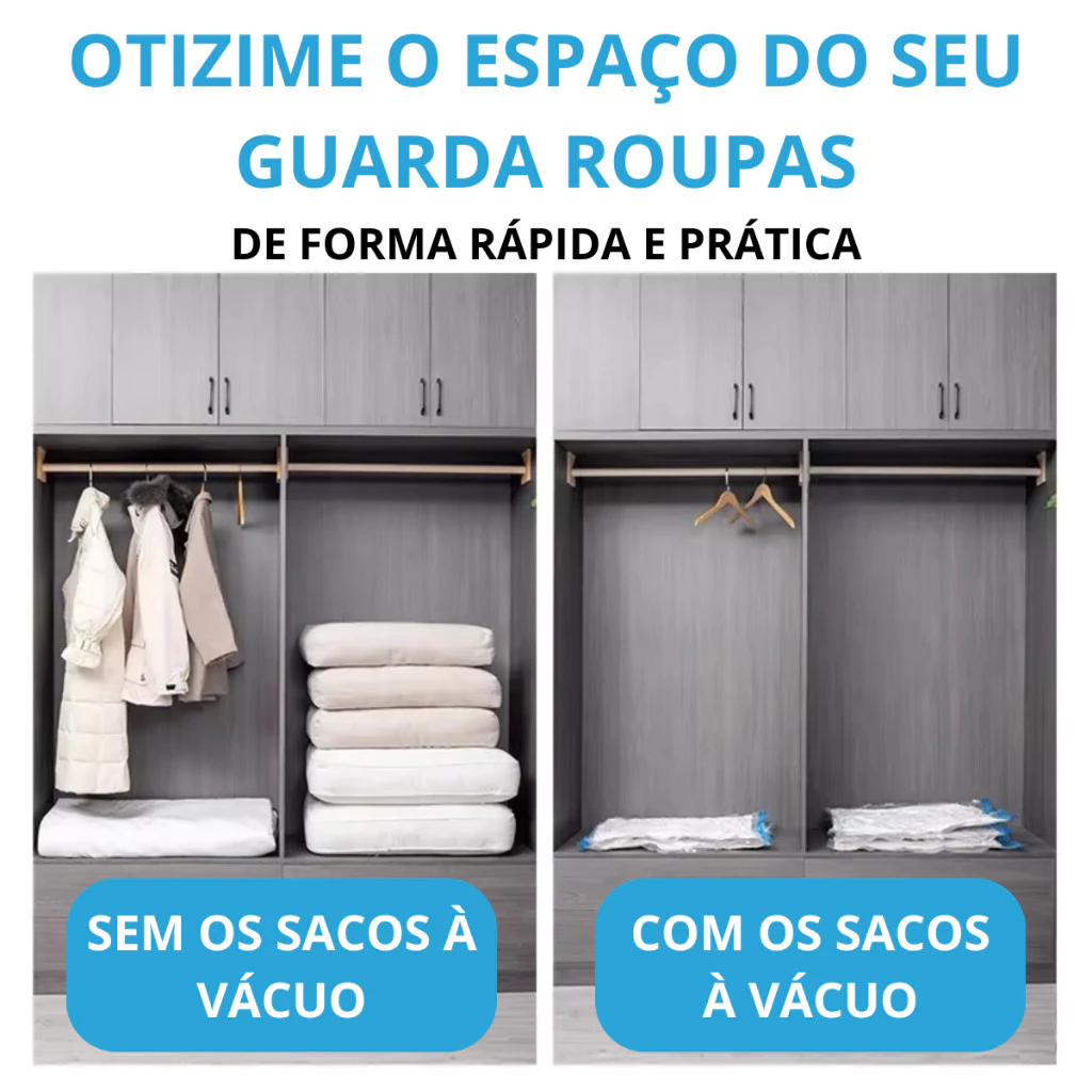Produto analisado: Kit Organizador a Vácuo para Roupas